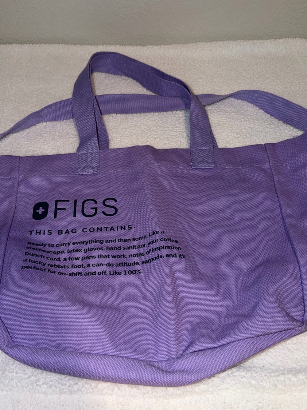 Figs Lavender Tote with Printed Logo